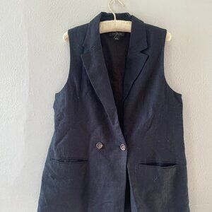 Ann Taylor | Sleeveless Blazer (Black)